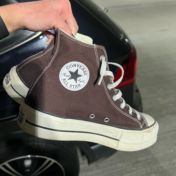 Converse Shoes - Converse Allstar Platform Brown sneakers! Gently used women’s size 9!!
